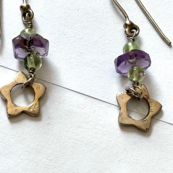 ✨Exquisite Sterling Silver Carlo Biagi Purple and Green Necklace and Earring Set - Picture 12 of 16